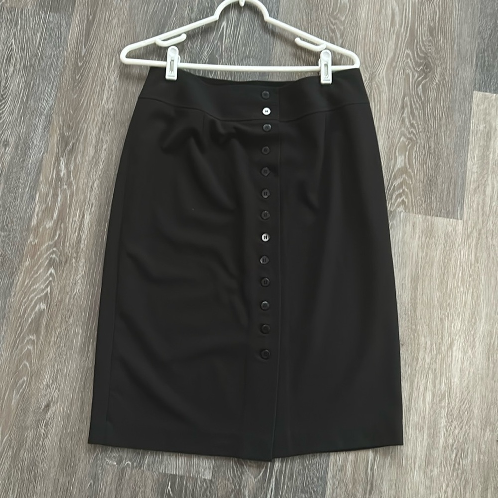 Black pencil skirt with buttons